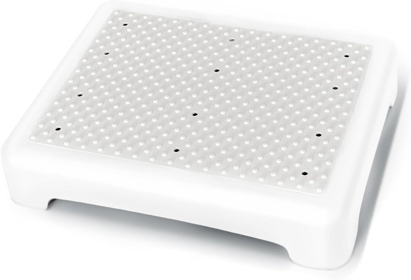 GWNF3.35'' خطوة قصيرة - سعة 600 رطل هيكل فائق المتانة ووزن خفيف للخطوات لكبار السن والأطفال والبالغين | منصة واسعة غير قابلة للانزلاق | خطوة تنقل داخلية وخارجية (أبيض-رمادي) - Image 1
